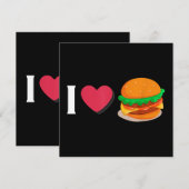 Invitation J'adore Burger Cheeseburger Manger Malsain (Devant / Derrière)