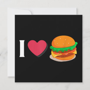 Invitation J'adore Burger Cheeseburger Manger Malsain