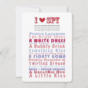 Invitation J'adore le jeu de chasse aux photos d'espionnage