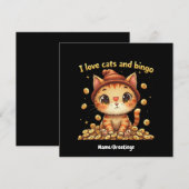 Invitation J'adore les chats et le bingo, combo parfait de l' (Devant / Derrière)
