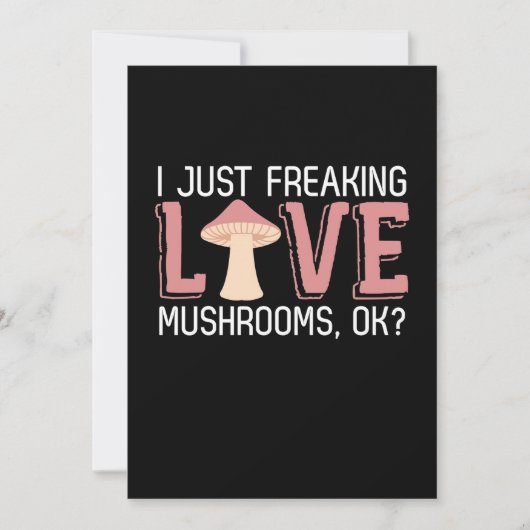 Invitation J'adore tout simplement les champignons (Devant)