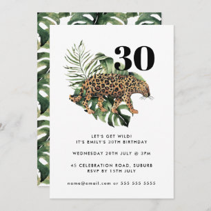 Invitation Jaguar Jungle Poster de animal 30e anniversaire sa