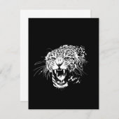 Invitation Jaguar noir et blanc (Devant / Derrière)