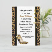 Invitation Jaguar Print High Heels Bachelorette Party (Debout devant)