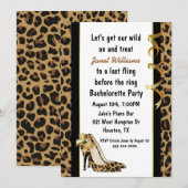 Invitation Jaguar Print High Heels Bachelorette Party (Devant / Derrière)