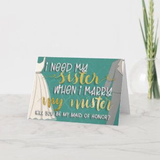 Invitation J'ai besoin de ma sœur lorsque j'épouse mon monsie
