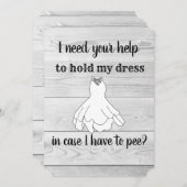 Invitation J'ai besoin de votre aide pour faire pipi Invitati (Devant / Derrière)