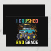 Invitation J'ai broyé 2e année Monster Truck Graduation (Devant / Derrière)