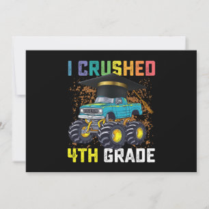 Invitation J'ai broyé 4e année Monster Truck Graduation