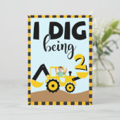 Invitation J'Ai Creg Être 2 Anniversaire Construction (Debout devant)