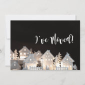 Invitation J'ai déménagé des maisons de Noël éclairées (Devant)