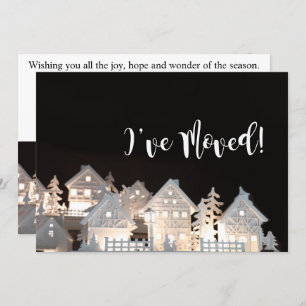 Invitation J'ai déménagé des maisons de Noël éclairées