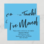 Invitation "J'ai déménagé" Écriture moderne Sky Blue Card (Devant / Derrière)