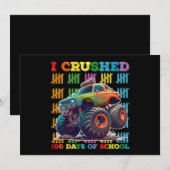 Invitation J'Ai Écrasé 100 Jours De Camion Monster De L'École (Devant / Derrière)