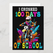 Invitation J'ai écrasé 100 jours d'école Motocross (Devant / Derrière)