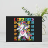 Invitation J'Ai Écrasé 100 Jours D'École Unicorne (Debout devant)