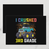 Invitation J'ai écrasé 3e grade Monster Truck Graduation (Devant / Derrière)