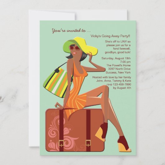 Invitation J'Ai Emballé Mon Sac À L'Invitation De Fête D'Ébèn (Devant)