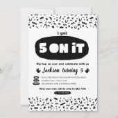 Invitation J'ai eu 5 sur ça, 90s Hip hop Anniversaire Vieux R (Devant)