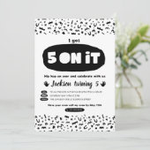 Invitation J'ai eu 5 sur ça, 90s Hip hop Anniversaire Vieux R (Debout devant)