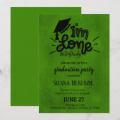 Invitation J'ai fini - Vert (Devant / Derrière)