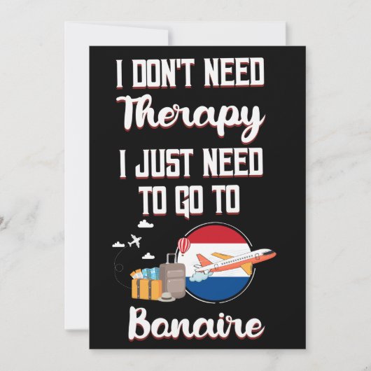 Invitation J'Ai Juste Besoin D'Aller À Bonaire (Devant)