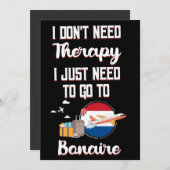 Invitation J'Ai Juste Besoin D'Aller À Bonaire (Devant / Derrière)