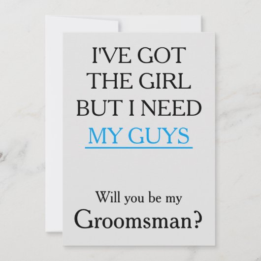 Invitation J'ai la fille, tu seras mon Groomsman ? (Dos)