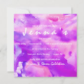 Invitation J'AI L'Invitation D'UN Bat mitzvah D'EAU VIOLET (Devant)