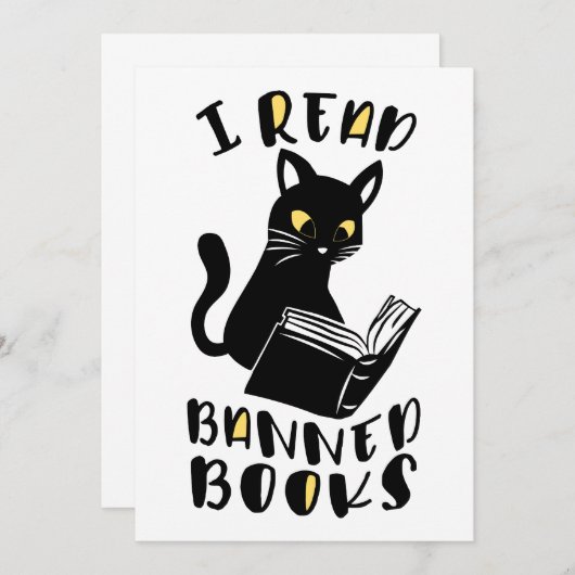 Invitation J'ai lu des livres interdits Cat (Devant / Derrière)