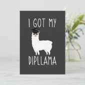 Invitation J'Ai Obtenu Mon Dipllama Graduation Llama Pun (Debout devant)