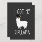 Invitation J'Ai Obtenu Mon Dipllama Graduation Llama Pun (Devant / Derrière)