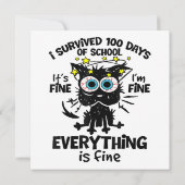 Invitation J'ai survécu à 100 jours d'école C'est bon Je vais (Dos)