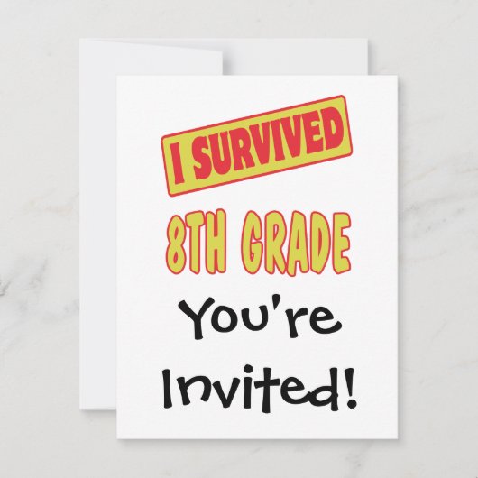 INVITATION J'AI SURVÉCU À LA 8E ANNÉE (Devant)