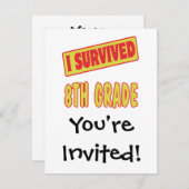 INVITATION J'AI SURVÉCU À LA 8E ANNÉE (Devant / Derrière)