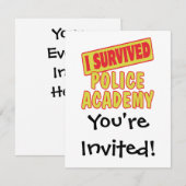 INVITATION J'AI SURVÉCU À L'ACADÉMIE POLICIÈRE (Devant / Derrière)