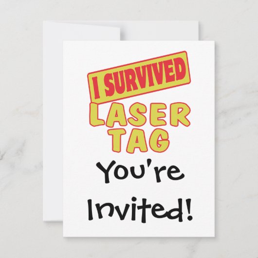 INVITATION J'AI SURVÉCU À LASER TAG (Devant)