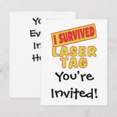 INVITATION J'AI SURVÉCU À LASER TAG (Devant / Derrière)