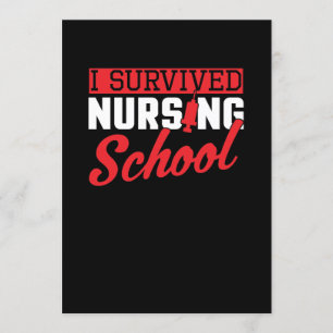 Invitation J'ai survécu à l'école d'infirmière diplômée en so