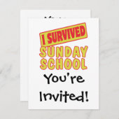 INVITATION J'AI SURVÉCU À L'ÉCOLE DU DIMANCHE (Devant / Derrière)