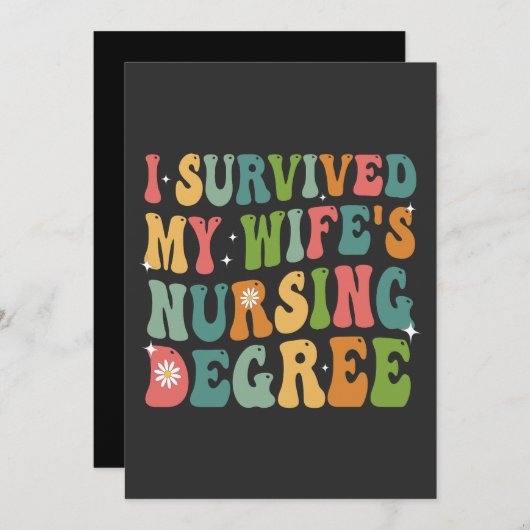 Invitation J'ai survécu à l'obtention d'un diplôme d'infirmiè (Devant / Derrière)