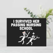 Invitation J'ai Survécu à Son Passage Infirmière Diplômée Éco (Debout devant)