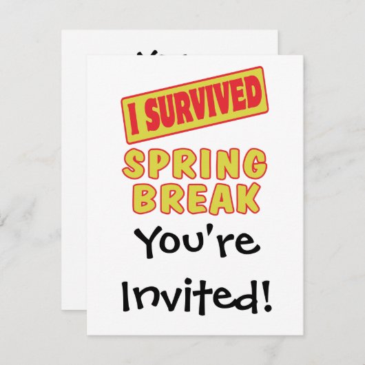INVITATION J'AI SURVÉCU AU PRINTEMPS (Devant / Derrière)