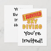 INVITATION J'AI SURVÉCU AU SKYDIVING (Devant / Derrière)