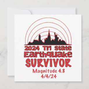 Invitation J'ai survécu au tremblement de terre de NYC Tri St