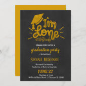 Invitation J'ai terminé - Jaune (Devant / Derrière)