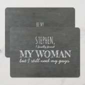 Invitation J'ai toujours besoin de ma proposition de Groomsma (Devant / Derrière)