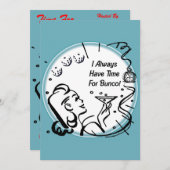 Invitation J'ai toujours du temps pour Bunco par Artinsper (Devant / Derrière)