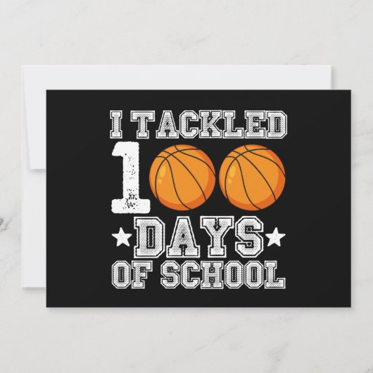 Invitation J'ai traité 100 jours de basket-ball scolaire (Devant)