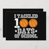 Invitation J'ai traité 100 jours de basket-ball scolaire (Devant / Derrière)